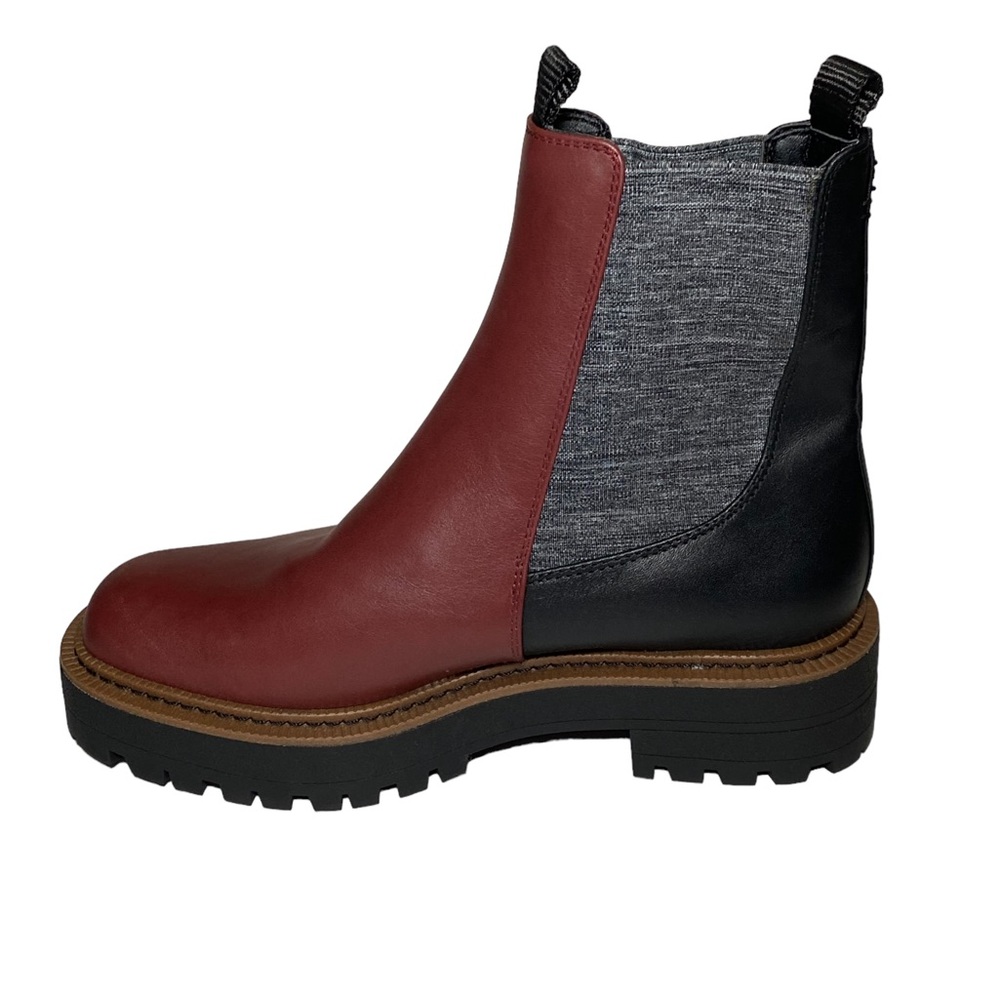 Sam Edelman LAGUNA CHELSEA lug leather BOOT womens 7.5 red GUC - Picture 7 of 10